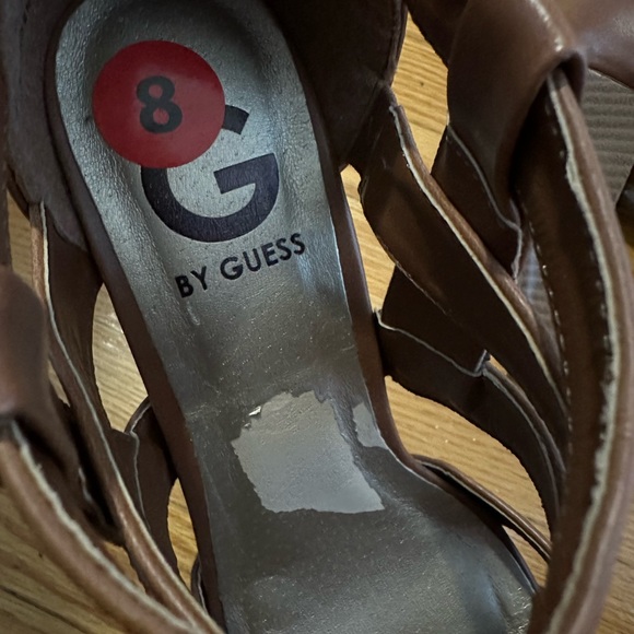 G by Guess tan strappy heeled sandals size 8 - Picture 4 of 7
